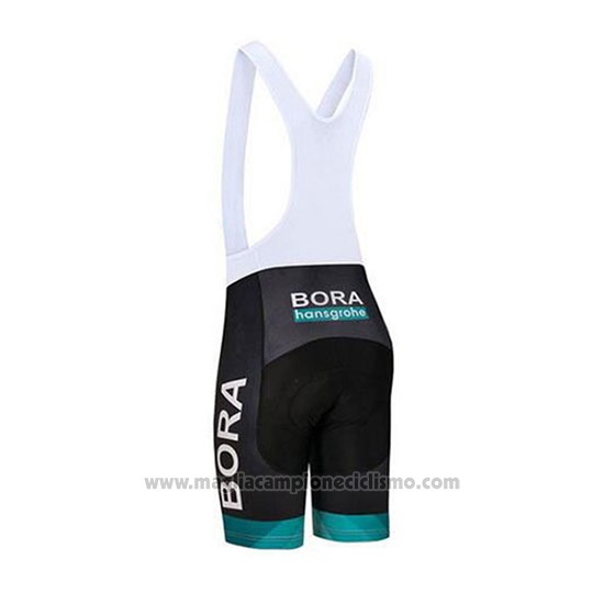 2018 Abbigliamento Ciclismo Bora Nero e Teal Manica Corta e Salopette